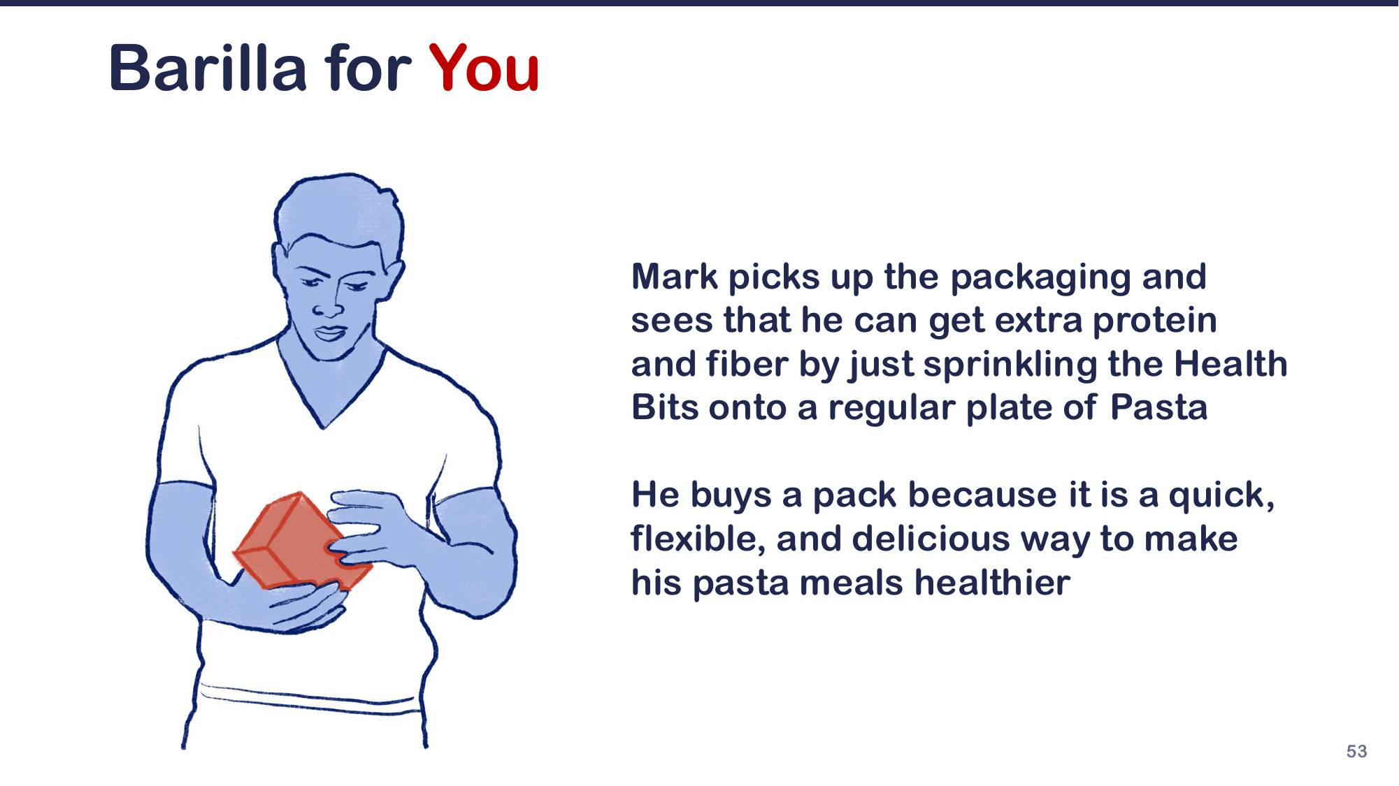 Mark holding a Health Bits packet and reading the label
